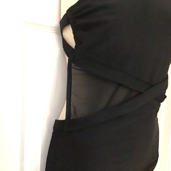 Coastal Blue Black Mesh Side Swimsuit Low Cut Back One Piece Size Medium - Picture 3 of 7